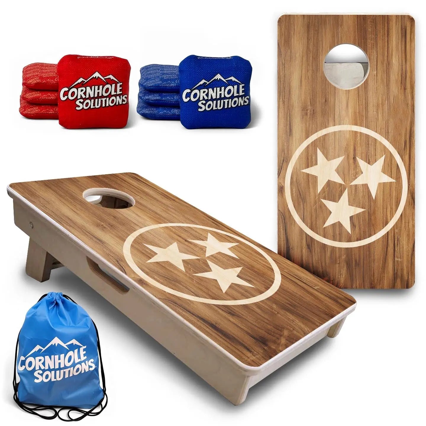 TN Tri-Star Woodgrain - Mini or Vacation Size Cornhole Boards Cornhole Solutions