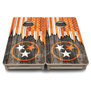 TN USA Orange Flag - Mini or Vacation Size Cornhole Boards