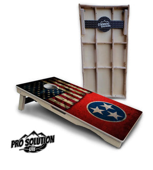 TN/USA Red Flag Design Cornhole Boards - Pro Solution Lite Series Cornhole Solutions