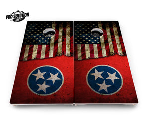 TN/USA Red Flag Design Cornhole Boards - Pro Solution Lite Series Cornhole Solutions