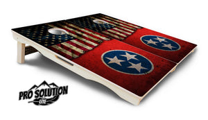 Tennessee & USA Red Flag Cornhole Boards – Pro Lite or Pro Elite