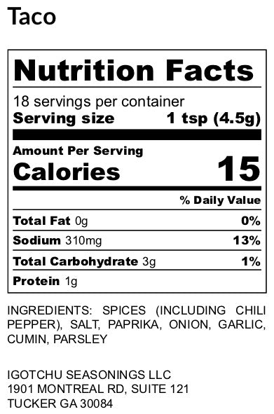 Igotchu Taco seasoning by Igotchu Seasonings, Southern food gift detail photo 3
