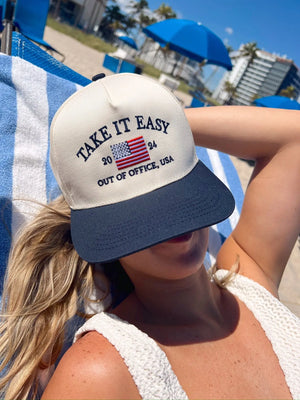 Take it Easy Vintage Trucker Hat KenzKustomz