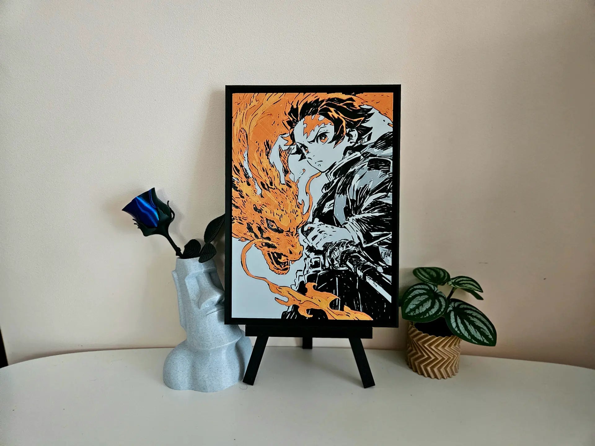 Tanjiro Hinokami Kagura Filament Painting – Demon Slayer Anime Wall Art The Tween Space