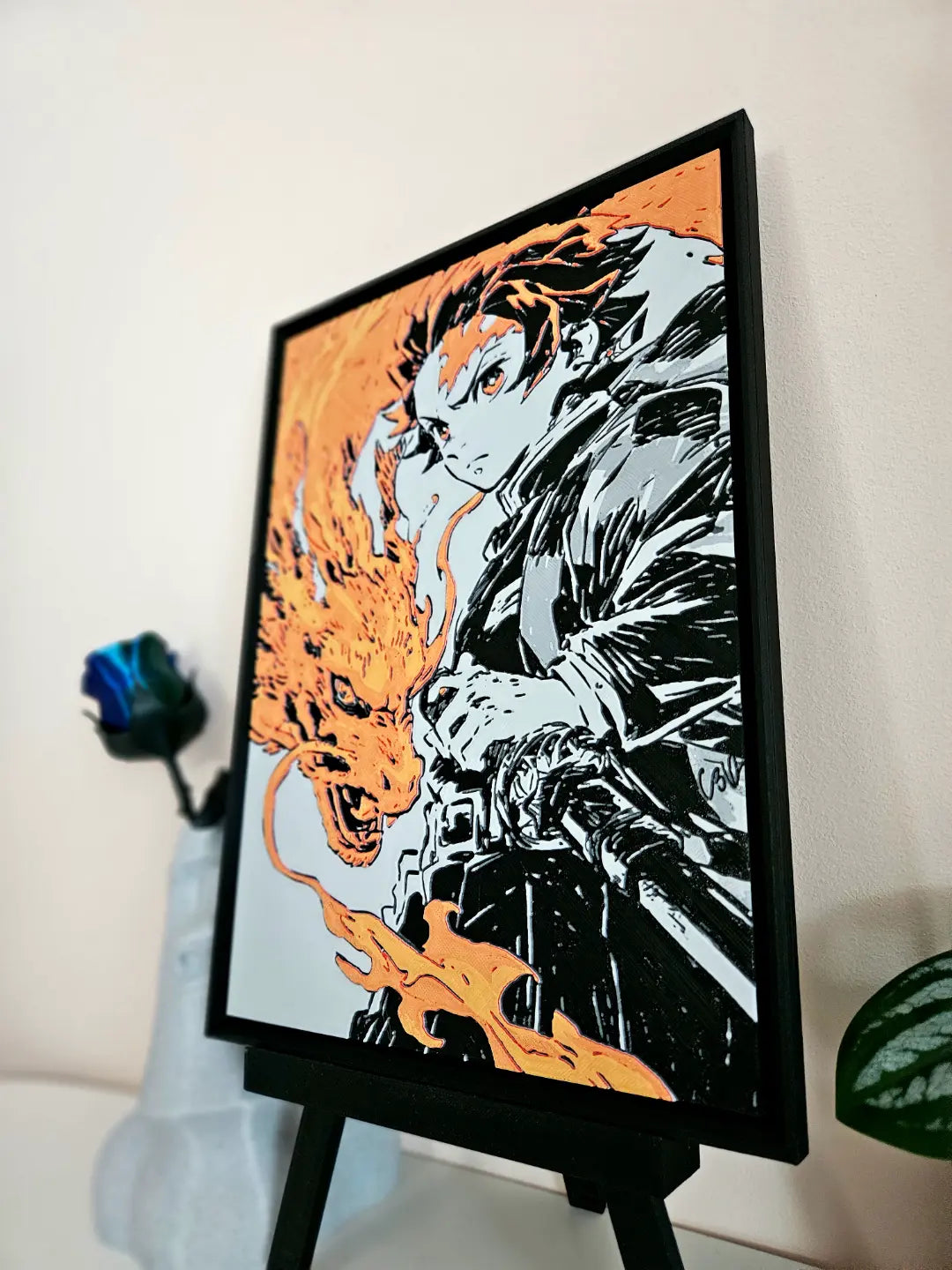 Tanjiro Hinokami Kagura Filament Painting – Demon Slayer Anime Wall Art The Tween Space
