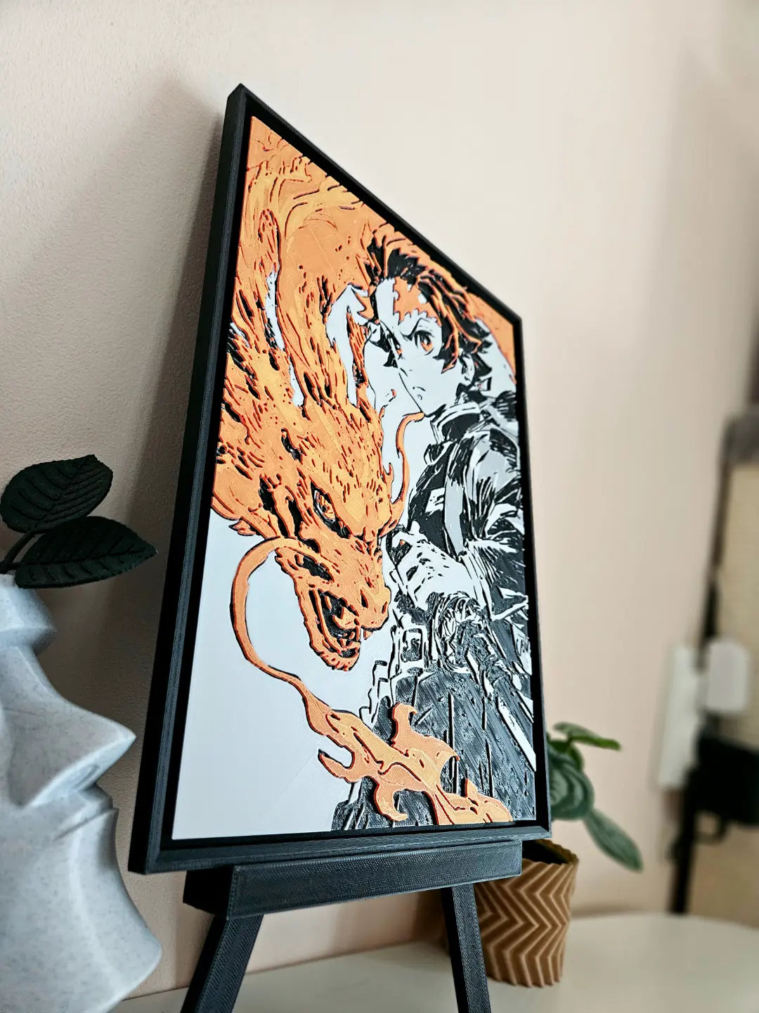 Tanjiro Hinokami Kagura Filament Painting – Demon Slayer Anime Wall Art The Tween Space