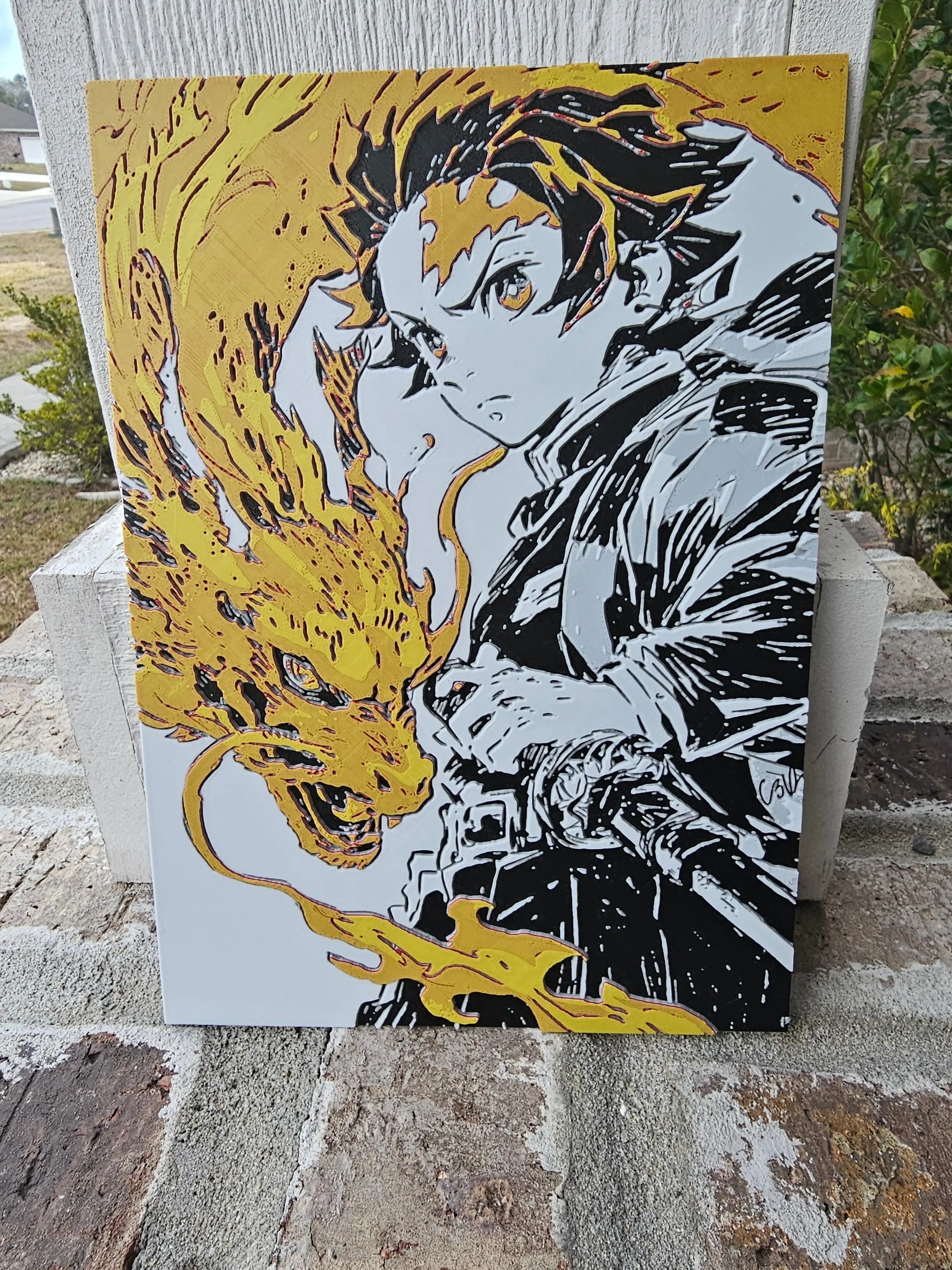 Tanjiro Hinokami Kagura Filament Painting – Demon Slayer Anime Wall Art The Tween Space