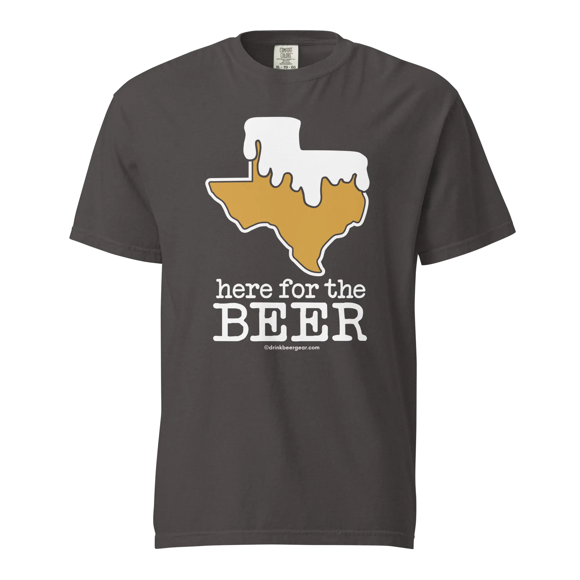 Texas Beer Mug Tee - Here For The Beer - COMFORT COLORS BRAND TEE Drink Beer Gear