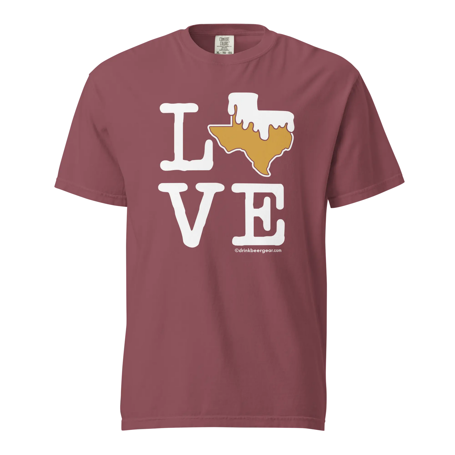 Texas Beer Mug Tee - LOVE - COMFORT COLORS BRAND TEE Drink Beer Gear
