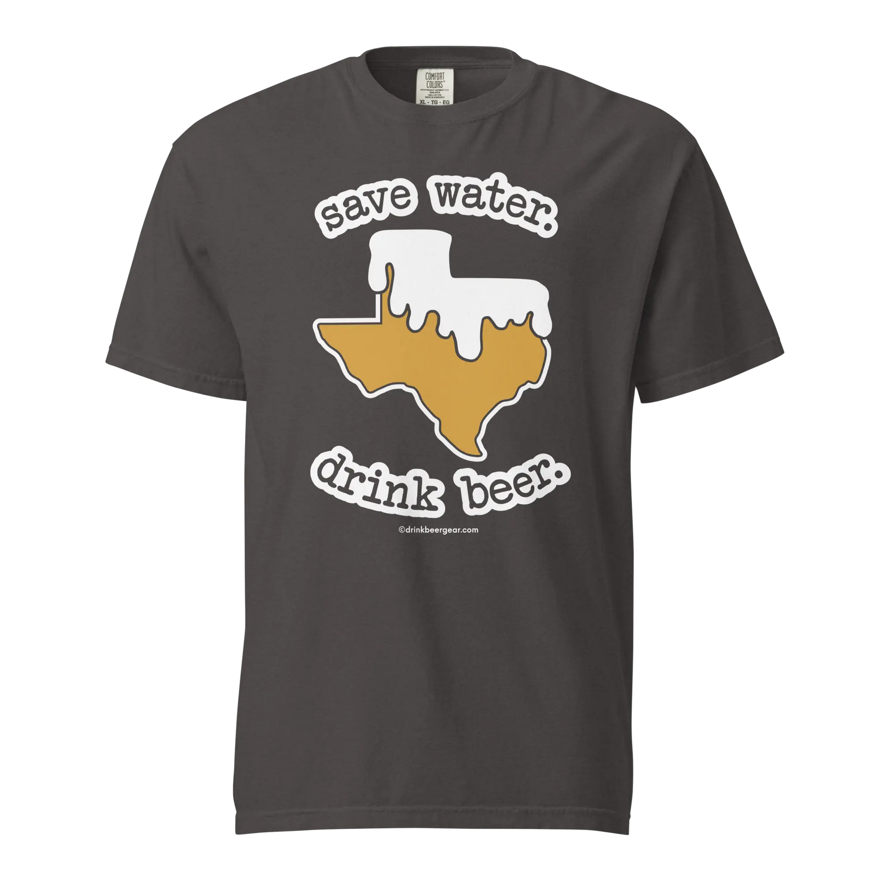Texas Beer Mug Tee - Save Water. Drink Beer. - COMFORT COLORS BRAND TEE Drink Beer Gear