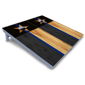 Texas Blue Line Flag Cornhole Boards - All Weather Series Cornhole Solutions