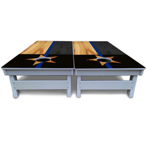 Texas Blue Line Flag Cornhole Boards - All Weather Series Cornhole Solutions