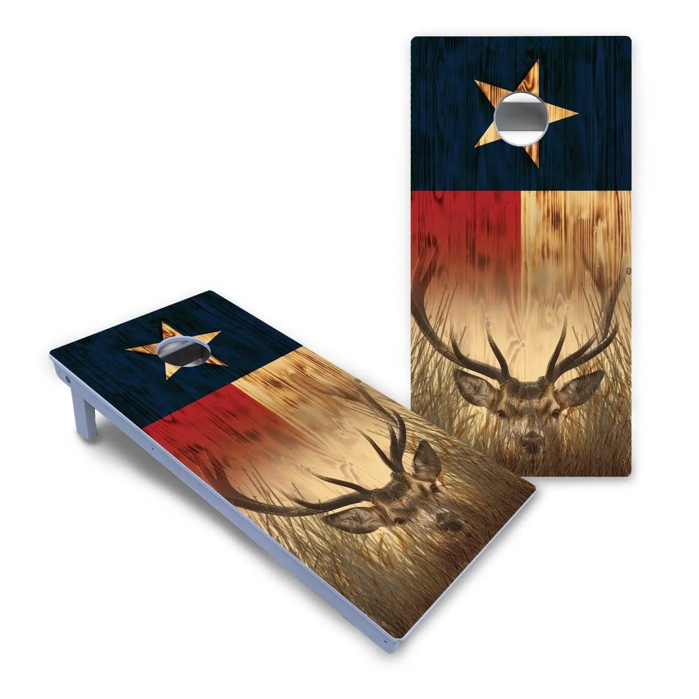 Texas Flag Deer & Fish Cornhole Boards - All Weather Series Cornhole Solutions