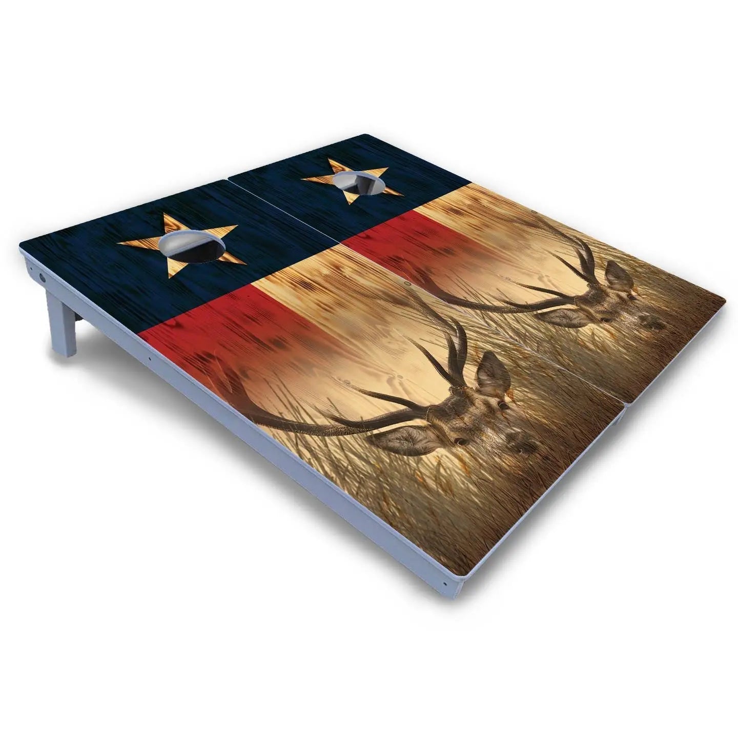 Texas Flag Deer & Fish Cornhole Boards - All Weather Series Cornhole Solutions