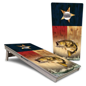 Texas Flag Deer & Fish Cornhole Boards - Professional Tournament Series Cornhole Solutions