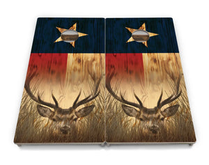 Texas Flag Deer & Fish Cornhole Boards - Professional Tournament Series Cornhole Solutions