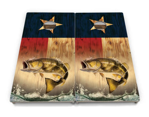 Texas Flag Deer & Fish Cornhole Boards - Professional Tournament Series Cornhole Solutions