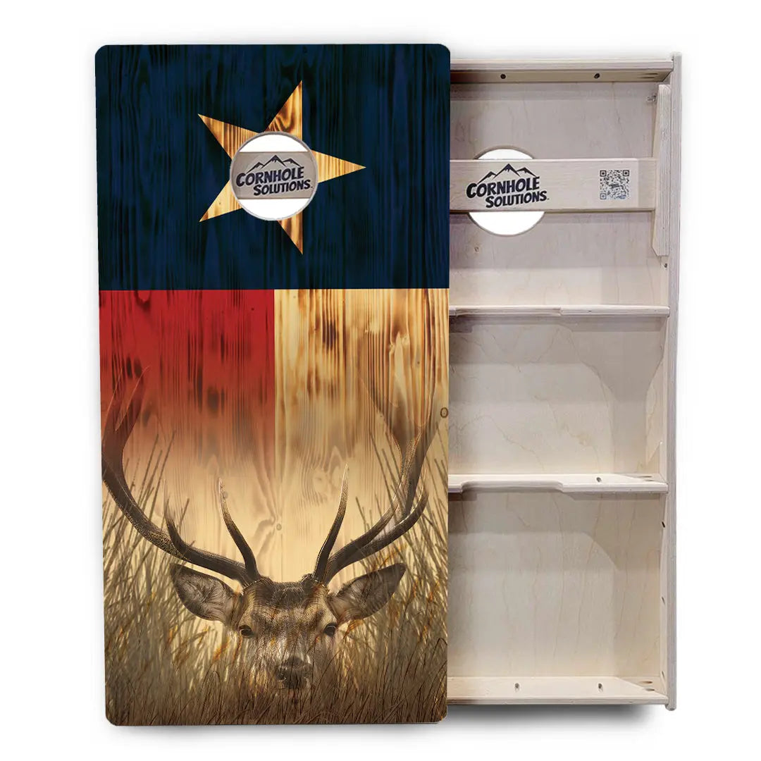 Texas Flag Deer & Fish Cornhole Boards - Professional Tournament Series Cornhole Solutions
