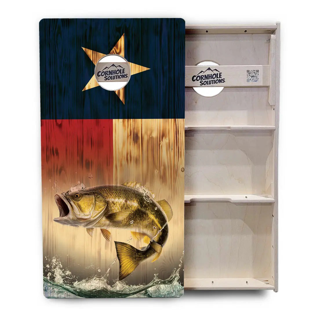 Texas Flag Deer & Fish Cornhole Boards - Professional Tournament Series Cornhole Solutions