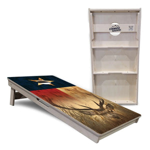 Texas Flag Deer & Fish Cornhole Boards - Professional Tournament Series Cornhole Solutions