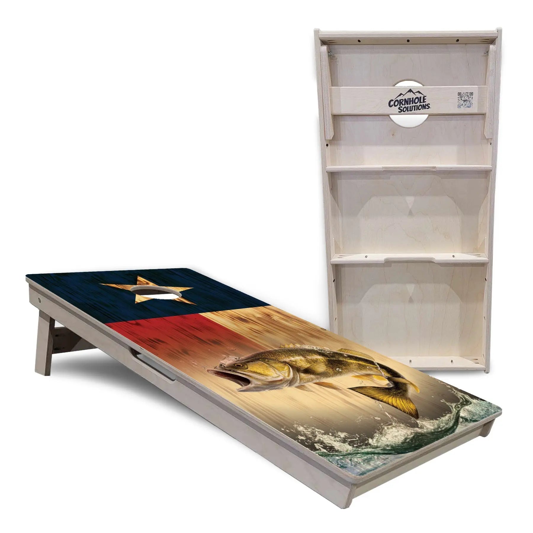 Texas Flag Deer & Fish Cornhole Boards - Professional Tournament Series Cornhole Solutions