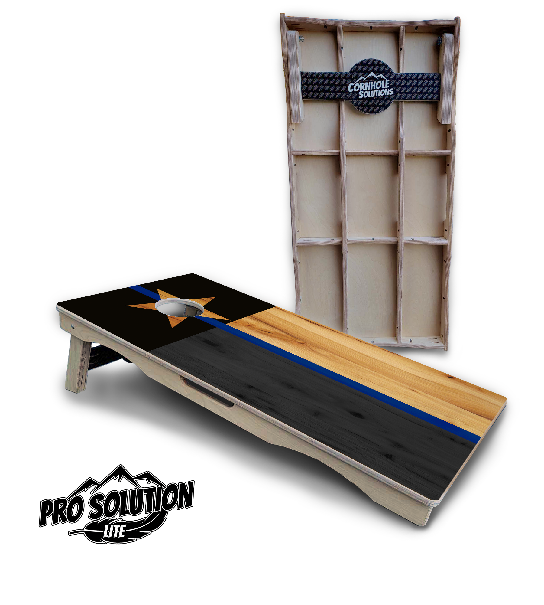 Texas Blue Line Flag Cornhole Boards - Pro Solution Lite Series Cornhole Solutions