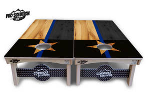 Texas Blue Line Flag Cornhole Boards - Pro Solution Lite Series Cornhole Solutions