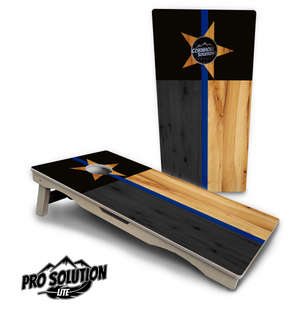 Texas Blue Line Flag Cornhole Boards - Pro Solution Lite Series Cornhole Solutions