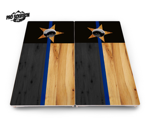 Texas Blue Line Flag Cornhole Boards - Pro Solution Lite Series Cornhole Solutions