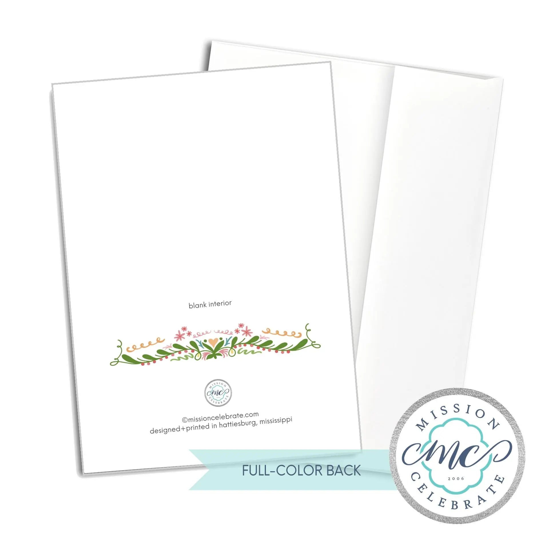 Numbers 6:24-26 Blessing Greeting Card by Mission Celebrate - Blank Interior, Folded Note Card