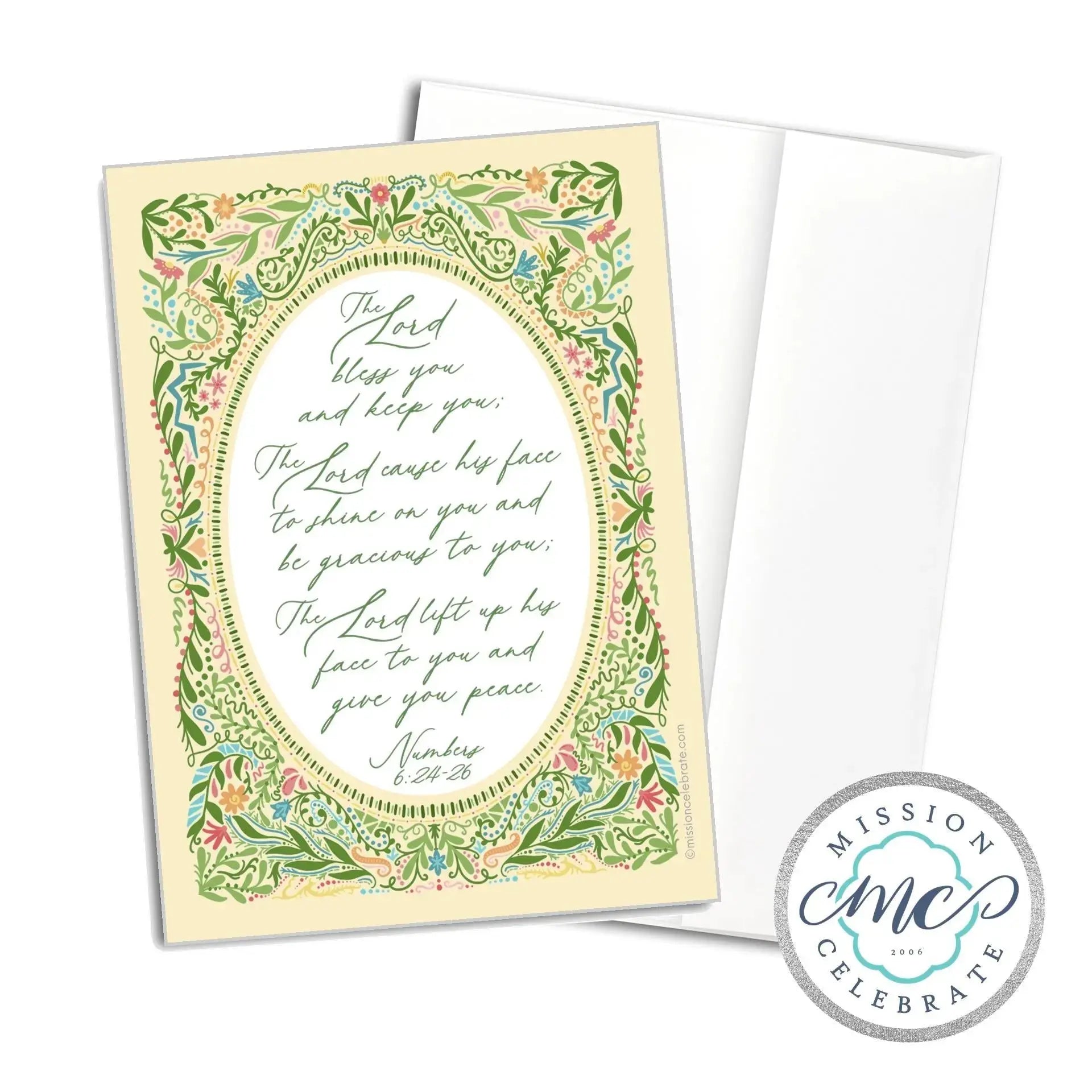 Lord Bless You Card: Numbers 6:24-26 Art Greeting Card by Main Street Collective - Christian Gift, Hand-Drawn Design