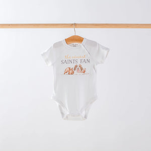 The Newest Saints Fan Organic Cotton Baby Onesie Nola Tawk