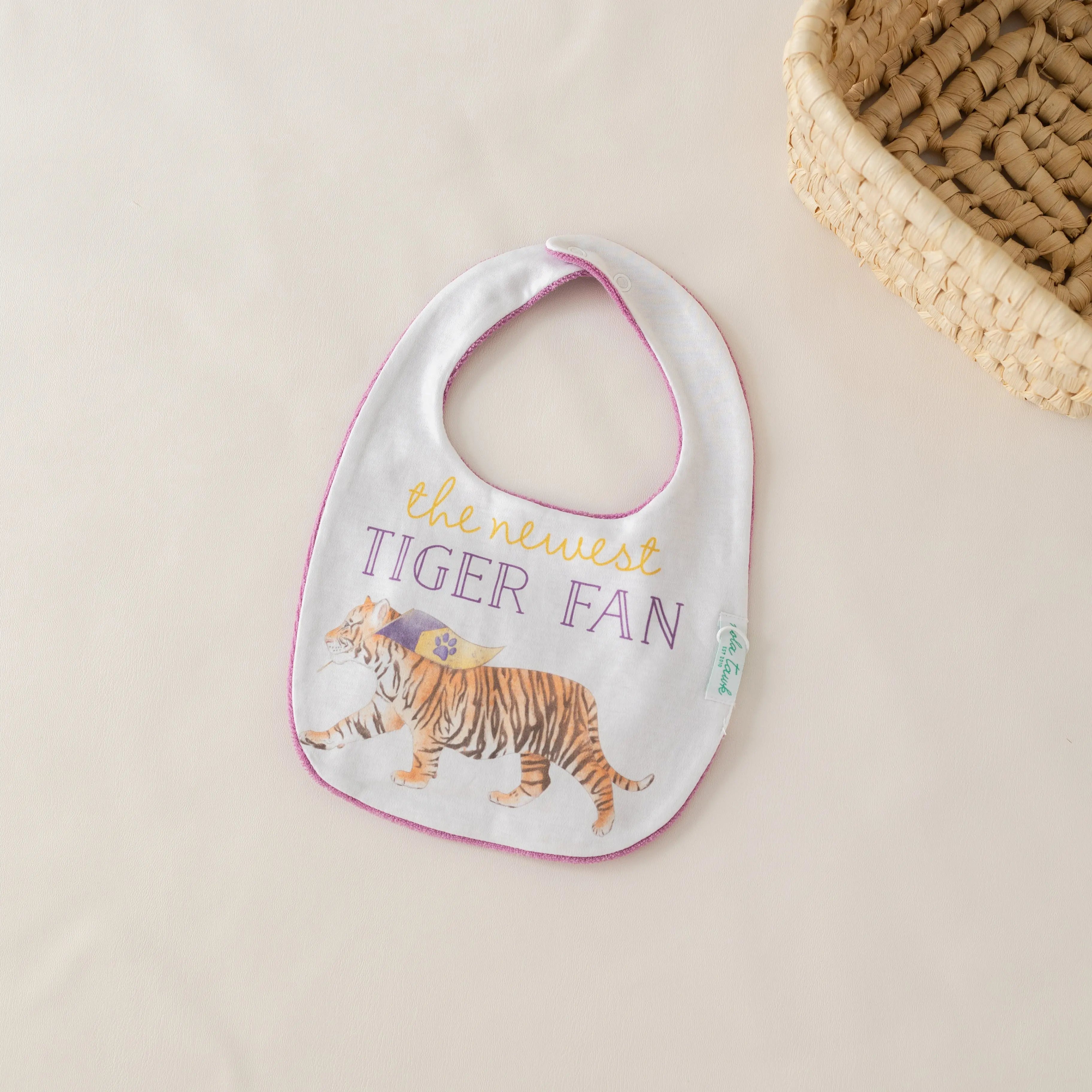 The Newest Tiger Fan Organic Cotton Baby Bib Nola Tawk