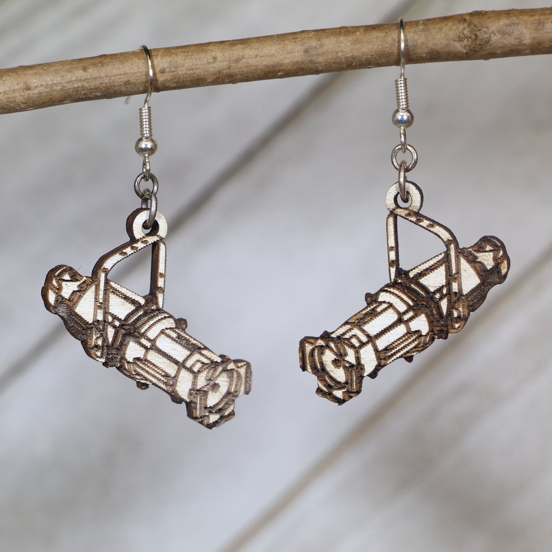 Theater Light Earrings Wooden | Stage Spotlight Dangle Jewelry
