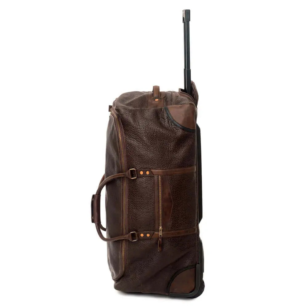 Theodore Leather Large Wheeled Duffle Bag Mission Mercantile Leather Goods