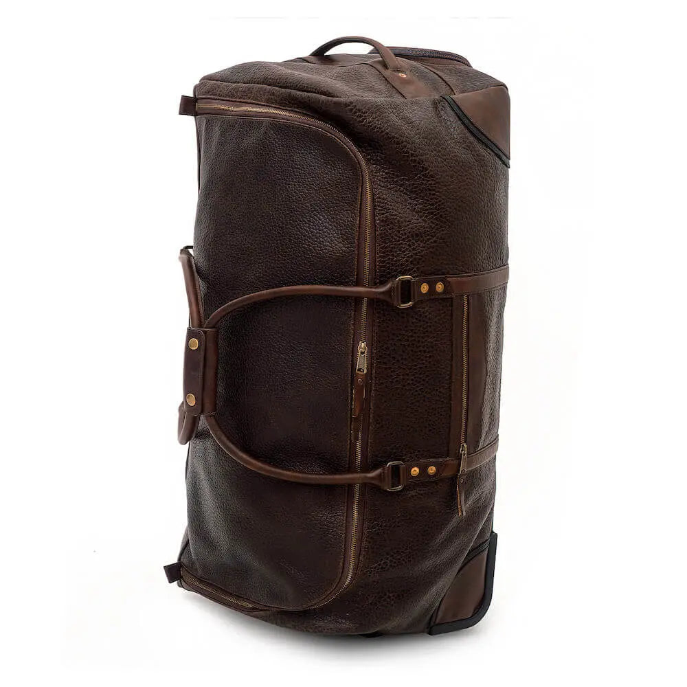 Theodore Leather Large Wheeled Duffle Bag Mission Mercantile Leather Goods