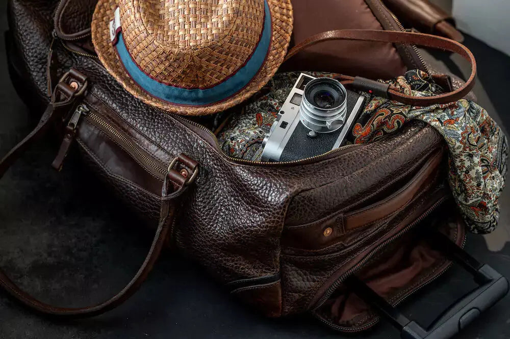 Theodore Leather Wheeled Carry-On Duffle Bag Mission Mercantile Leather Goods