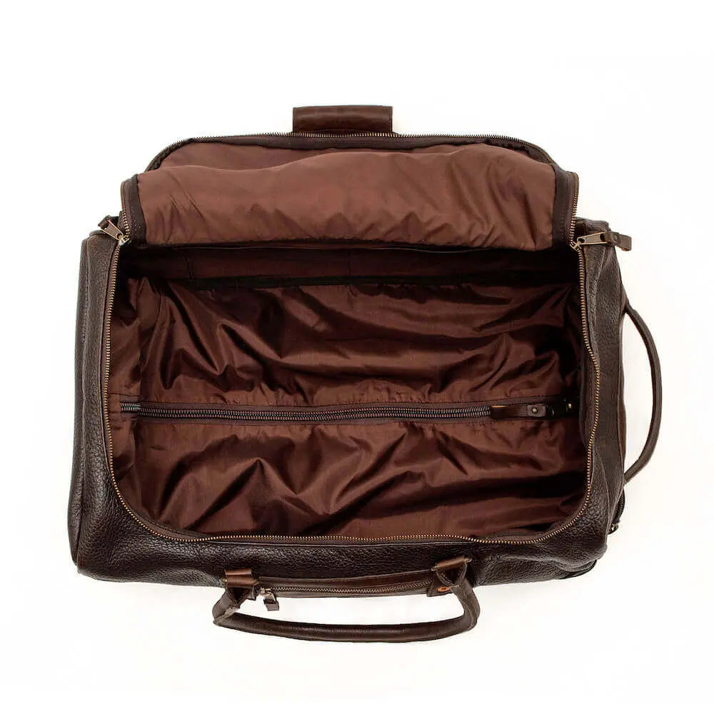 Theodore Leather Wheeled Carry-On Duffle Bag Mission Mercantile Leather Goods