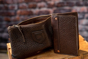 Theodore Leather Zippered Pouch Mission Mercantile Leather Goods