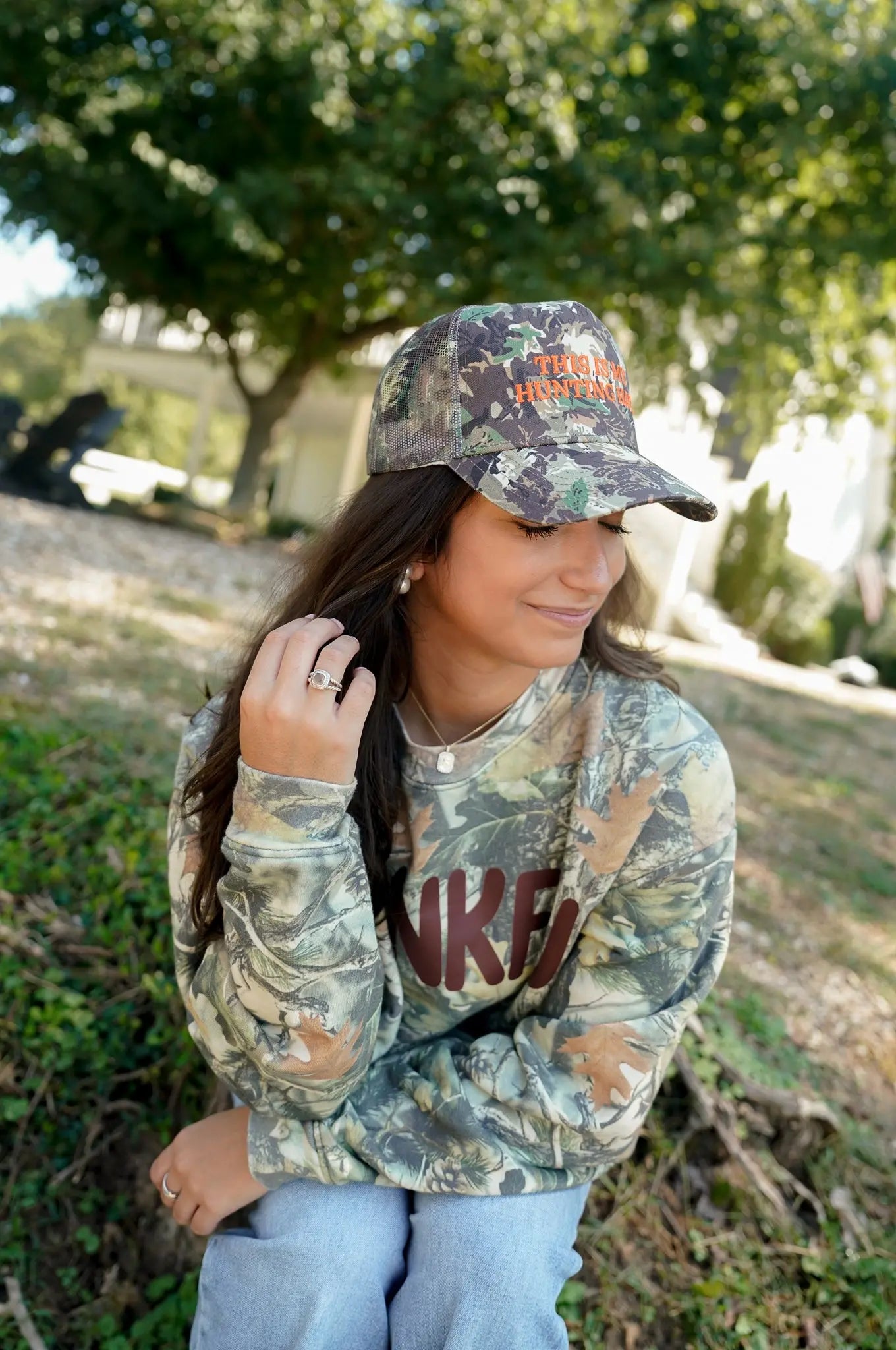This is my Hunting Hat. - Camo Trucker Hat KenzKustomz