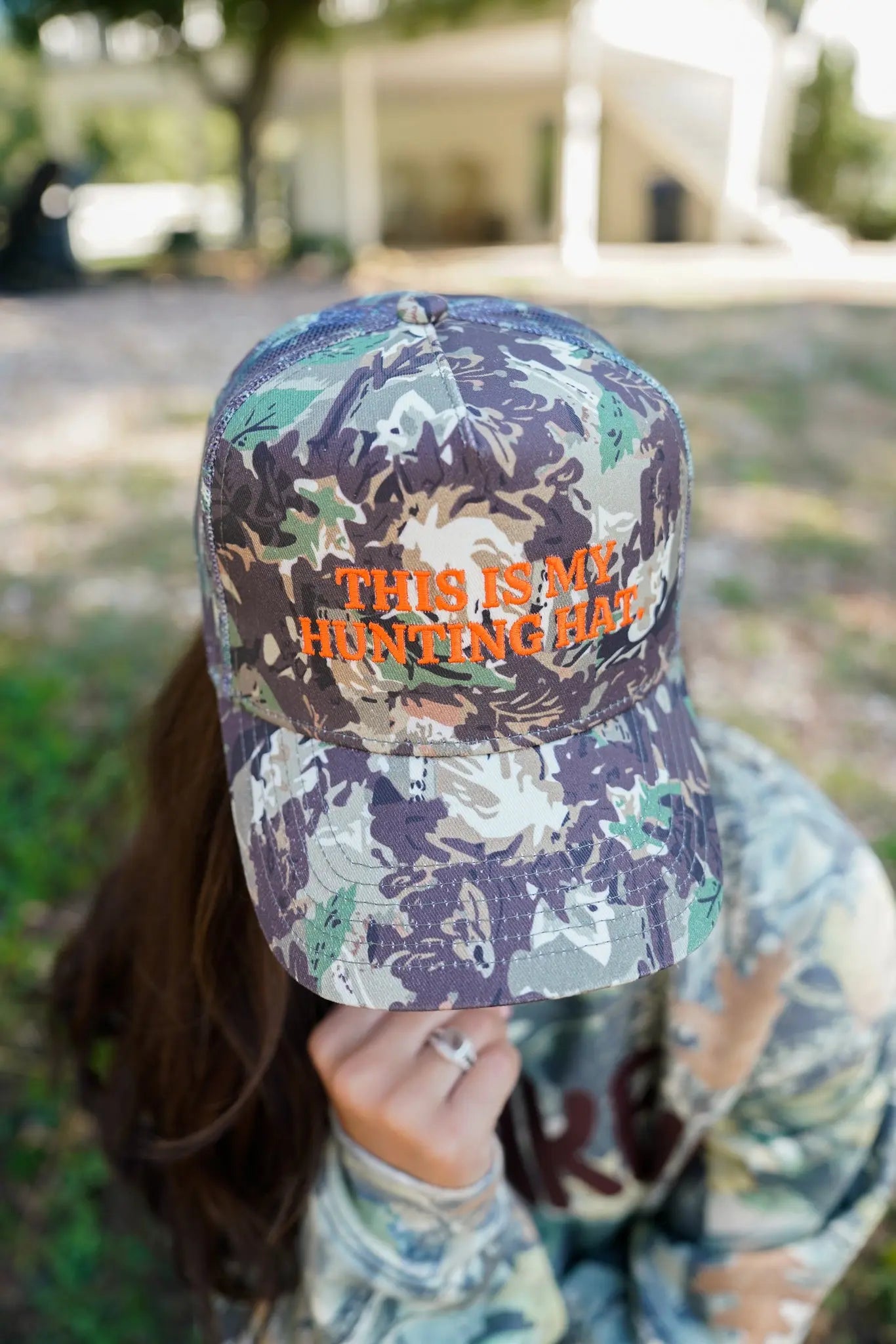 This is my Hunting Hat. - Camo Trucker Hat KenzKustomz