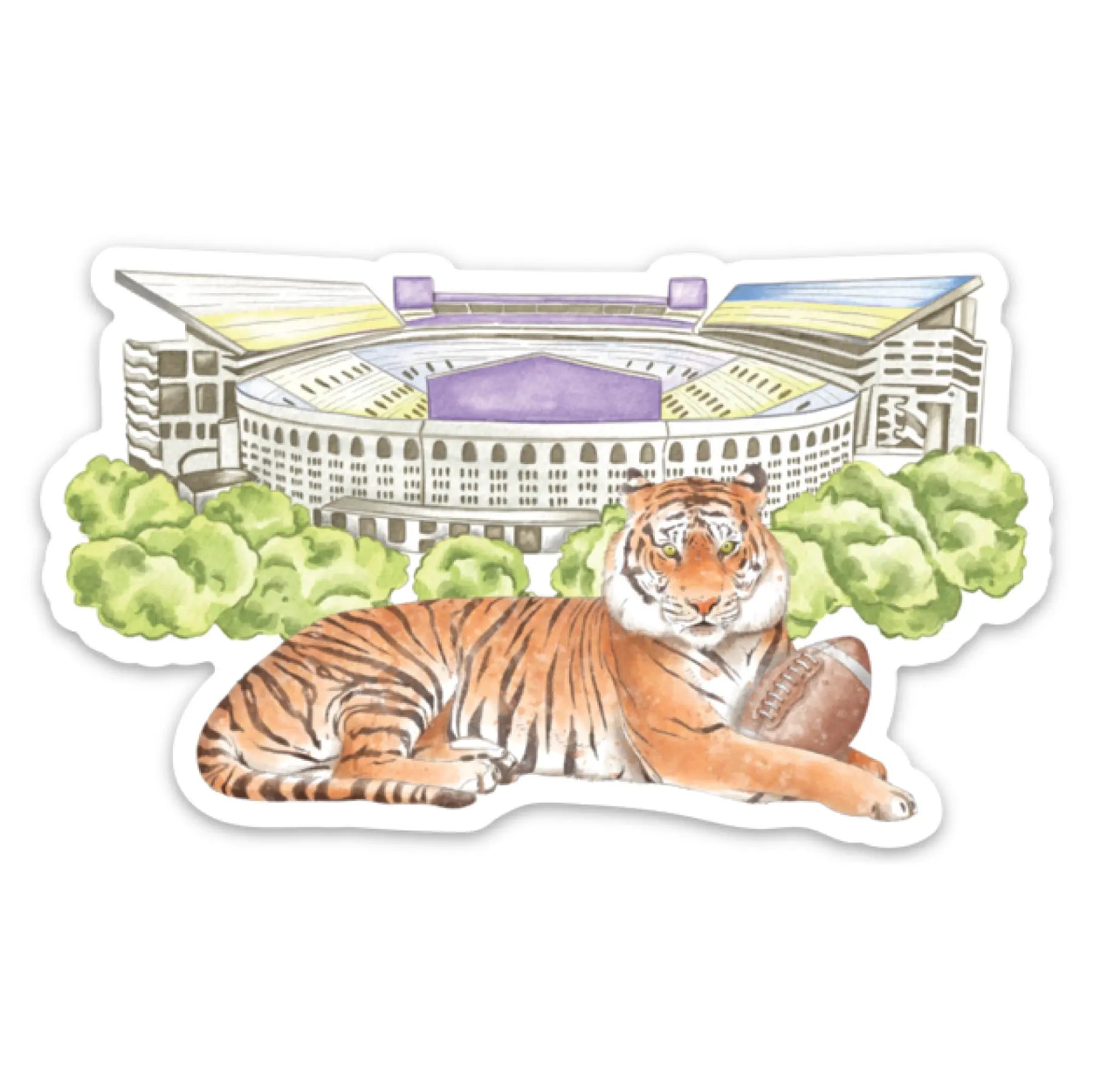 Tiger Stadium Die Cut Sticker Nola Tawk