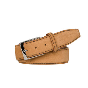 Toast Suede Leather Belt by Roger Ximenez with custom stitching options