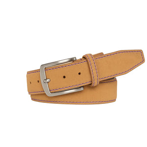 Toast suede leather belt for golf and business casual style