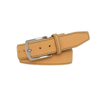Handmade toast suede belt with custom stitching options