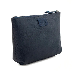 Tooled Leather Large Zippered Pouch Mission Mercantile Leather Goods