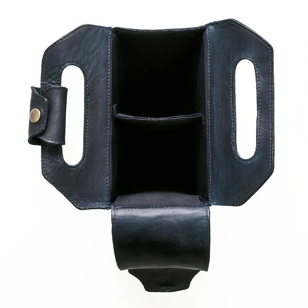 Tooled Leather Two Bottle Wine Carrier Mission Mercantile Leather Goods