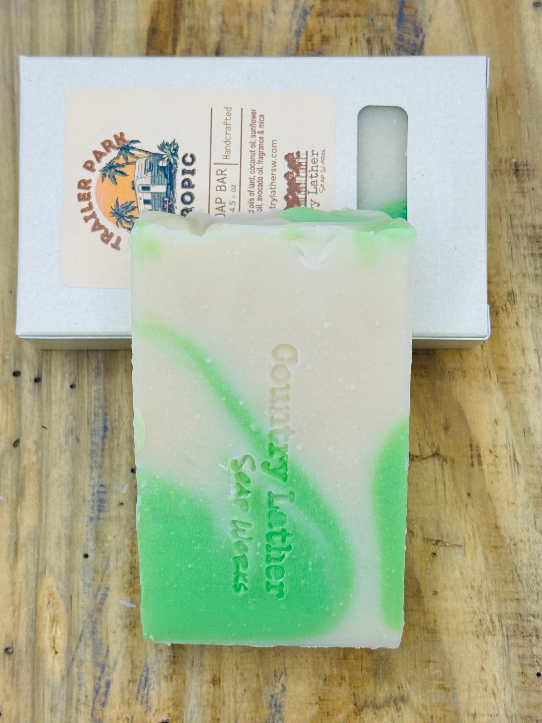 Trailer Park Tropic soap bar with tropical inspired scent