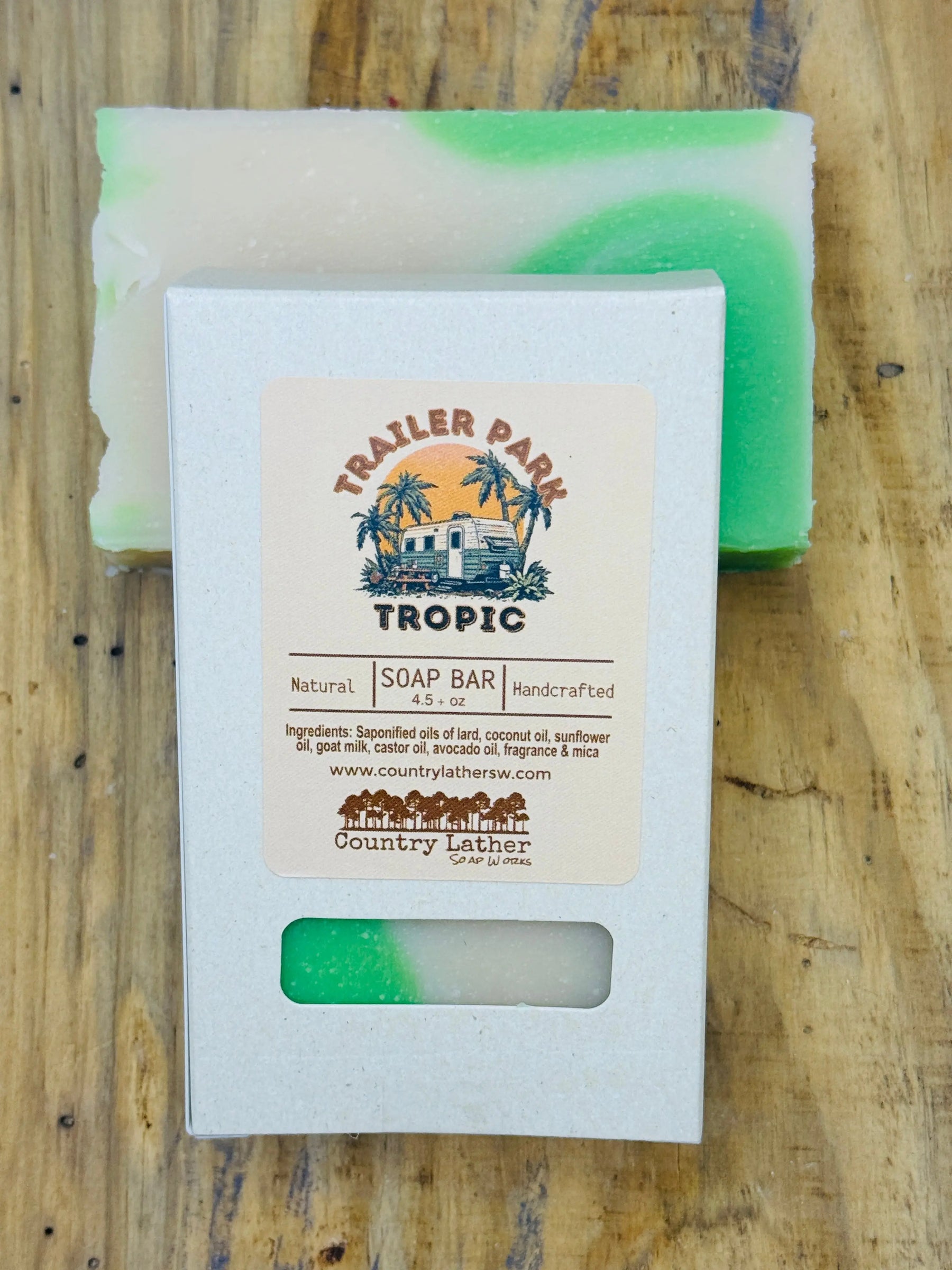 Trailer Park Tropic goat milk soap bar