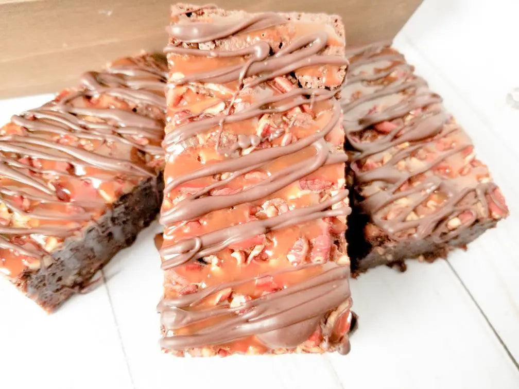 Turtle Brownies Let's Get Baked Artisan Desserts